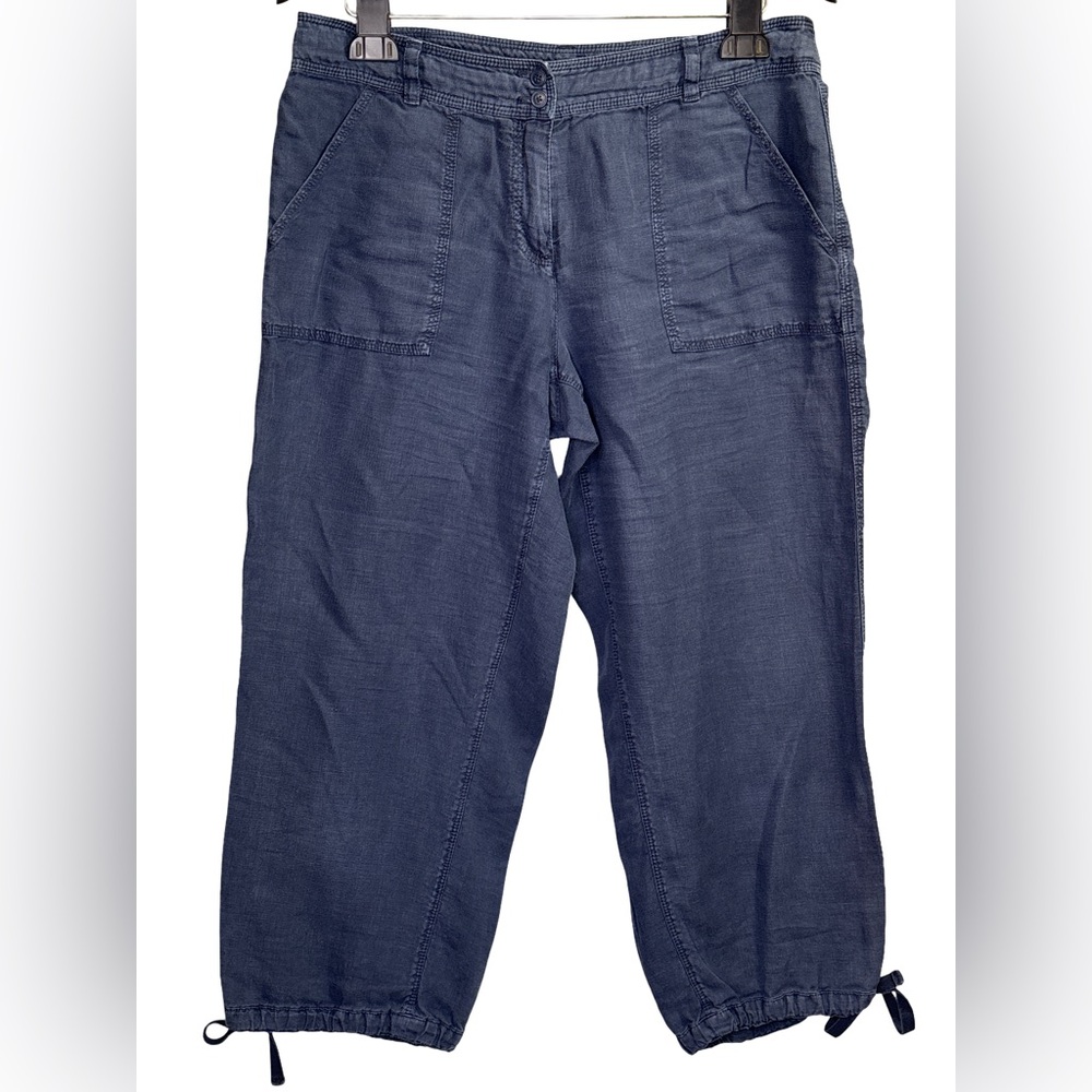 Tommy Bahama Women's Navy Linen Cargo Pants Size 8